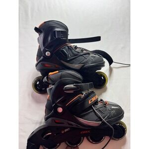 DBX Mens Inline Skates Size 8 Black Orange ABEC-7 80mm Wheels Rollerblades